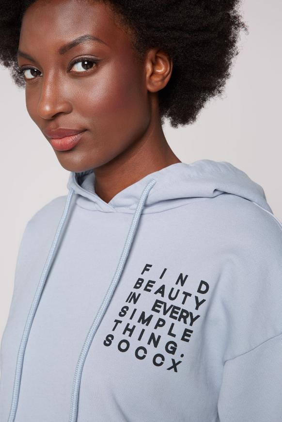 Kapuzensweatshirt mit kleinem Label Print