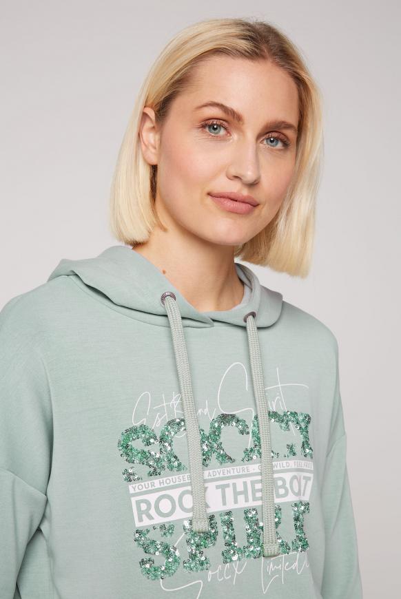 Kapuzensweatshirt mit Pailletten-Artwork