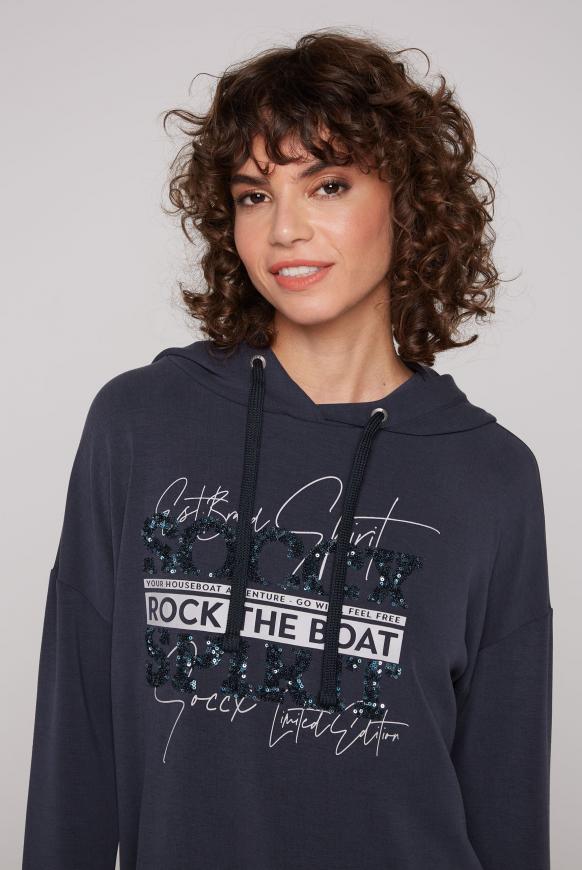 Kapuzensweatshirt mit Pailletten-Artwork