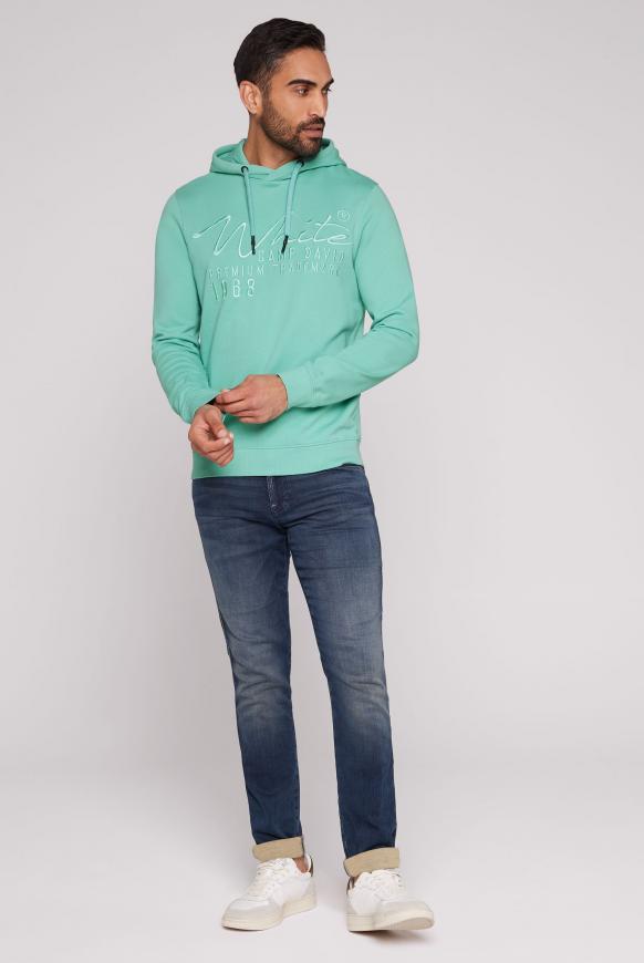 Kapuzensweatshirt mit toniger Stickerei