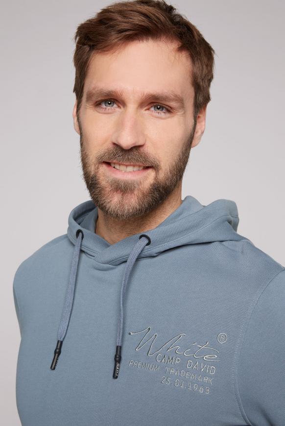 Kapuzensweatshirt mit toniger Stickerei