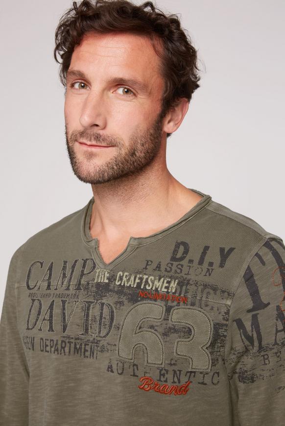 Langarmshirt mit Pikee-Einsatz