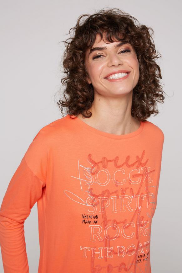 Langarmshirt mit U-Boot-Ausschnitt und Artwork