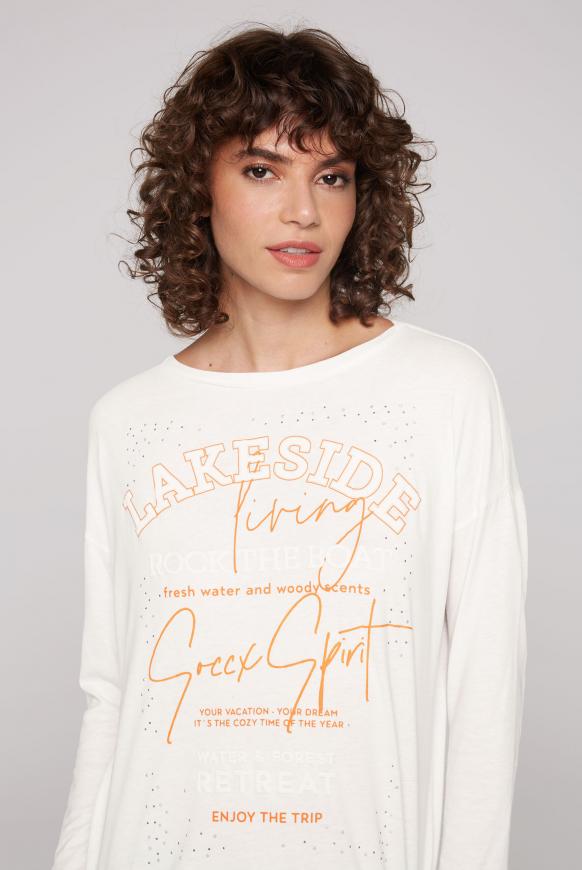 Langarmshirt mit U-Boot-Ausschnitt und Artwork