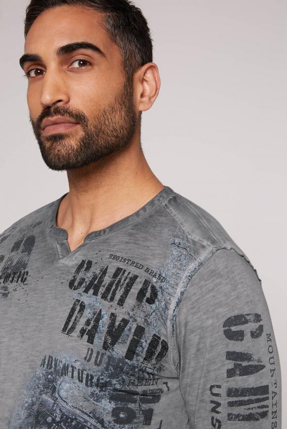 Langarmshirt Oil Dyed mit Photoprint