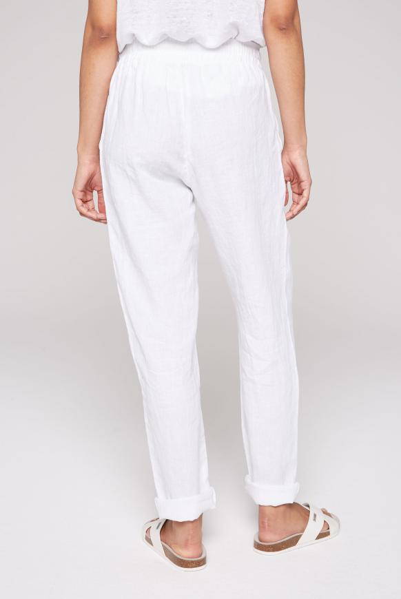 Leinenhose mit Turn-Up-Saum