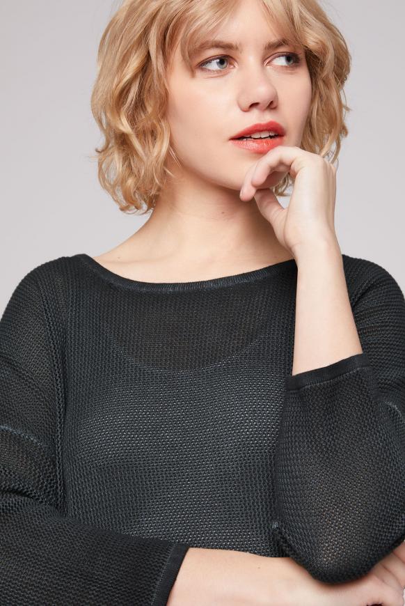 Mesh-Pullover mit Rücken-Artwork