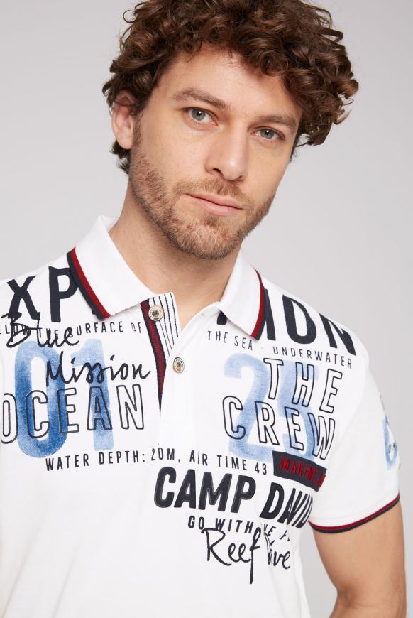 Poloshirt aus Pikee mit Label-Applikationen