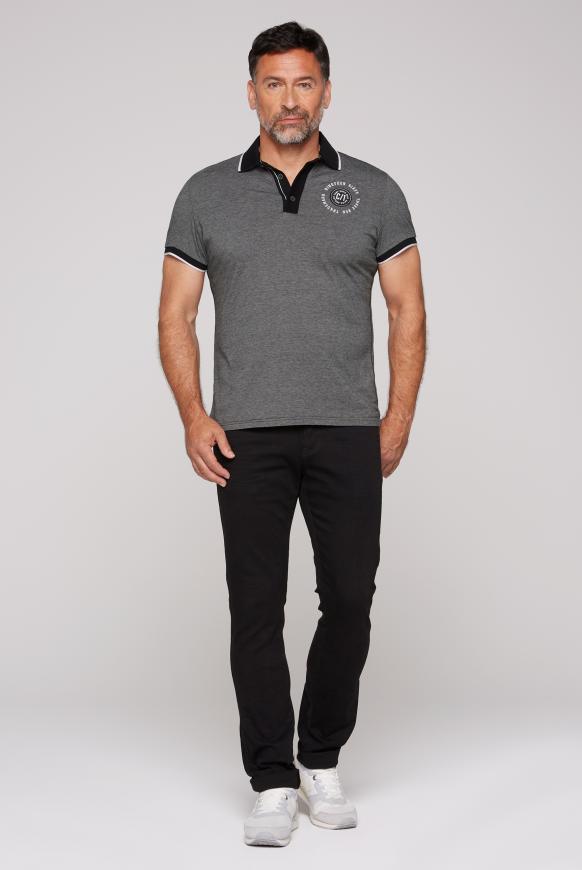 Poloshirt mit feinen Streifen und Artwork