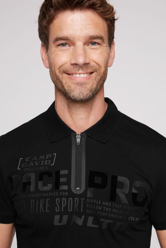 Poloshirt mit Flock- und Folienprints