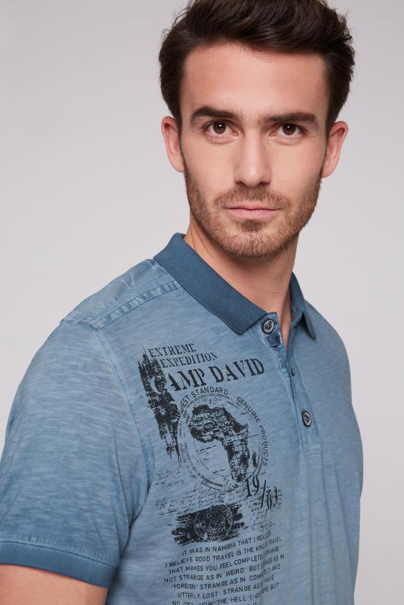 Poloshirt mit Schulter-Patches und Artworks