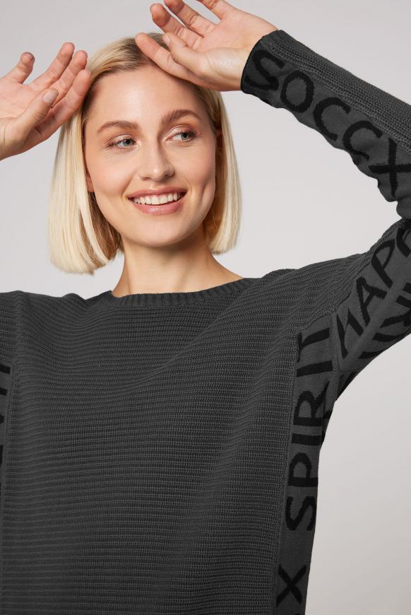 Pullover mit Intarsien-Logo