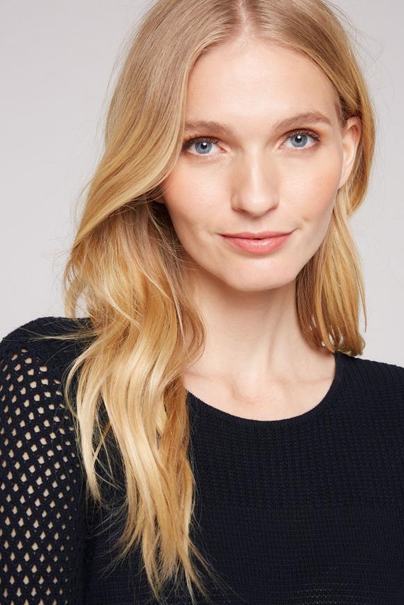 Pullover mit Mesh-Ärmeln und Schnürung