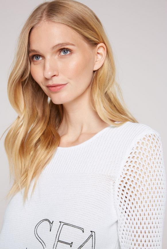 Pullover mit Mesh-Ärmeln und Schnürung