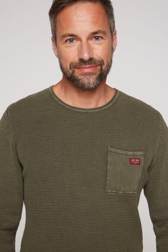 Pullover Stone Washed mit Strickmuster