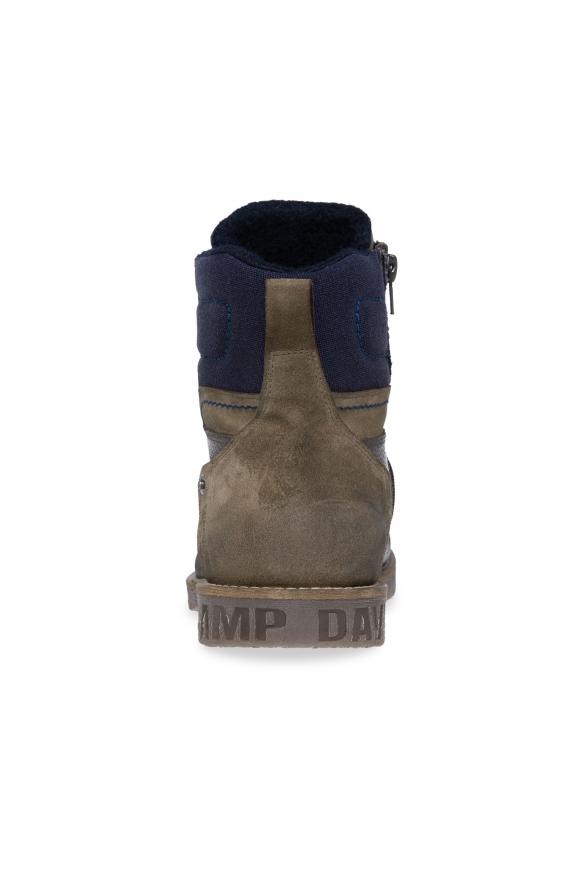 Schnürstiefel aus Leder mit Textil-Schaft