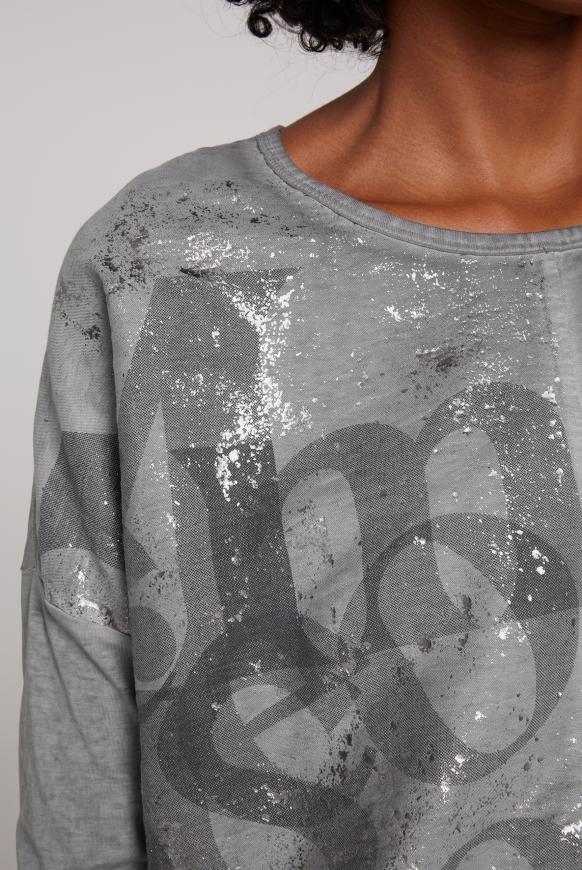 Shirt im Materialmix mit 3/4-Ärmeln