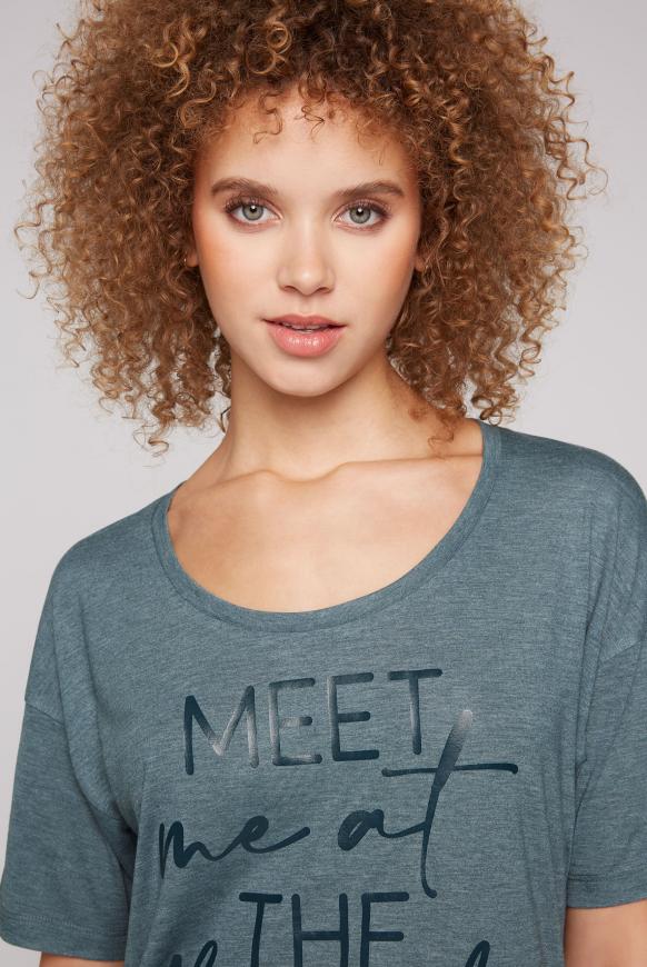 Sport T-Shirt mit tonigem Wording Print