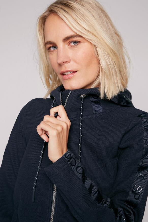 Strukturierte Kapuzensweatjacke mit Logo-Tapes