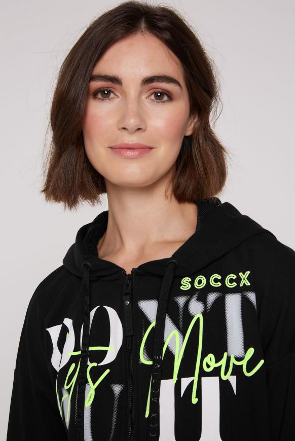 Sweatjacke mit Kapuze und Meshfutter