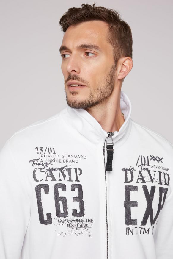 Sweatjacke mit Label-Applikationen