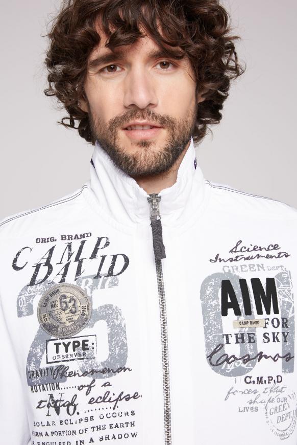 Sweatjacke mit Twill- und Ripp-Details