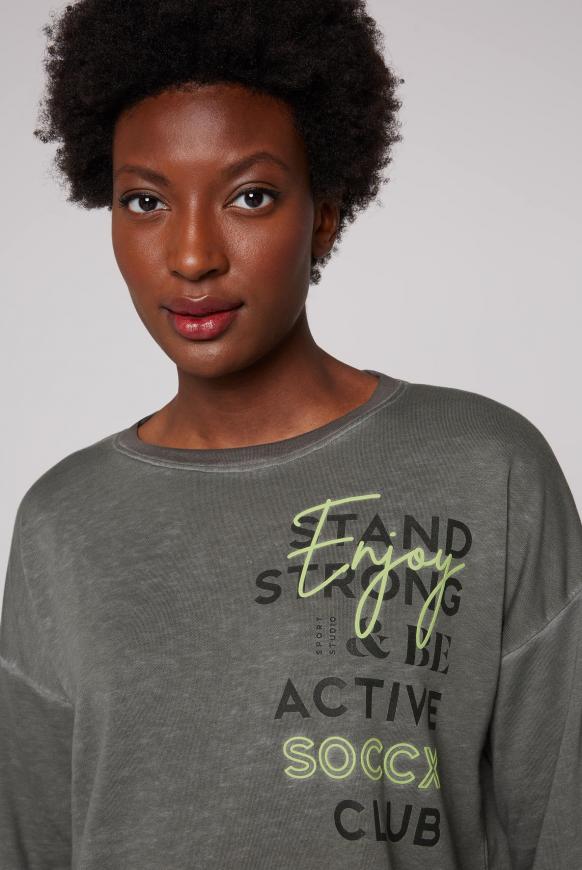 Sweatshirt mit abgerundetem Saum
