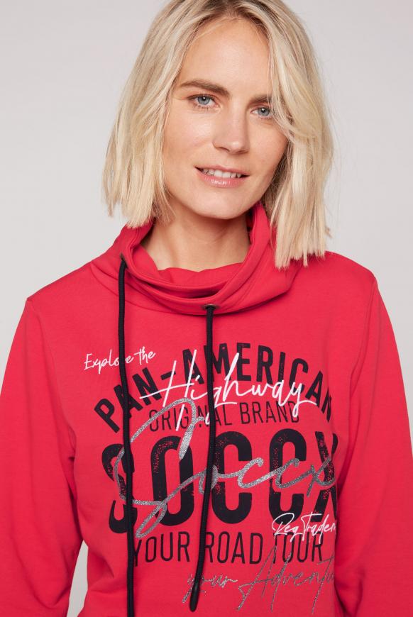 Sweatshirt mit hohem Kragen und Artwork