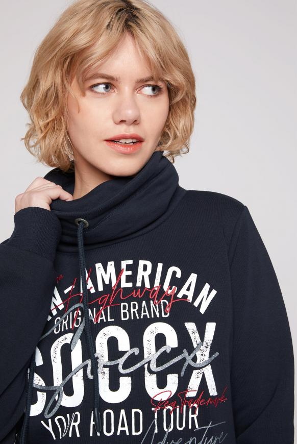 Sweatshirt mit hohem Kragen und Artwork