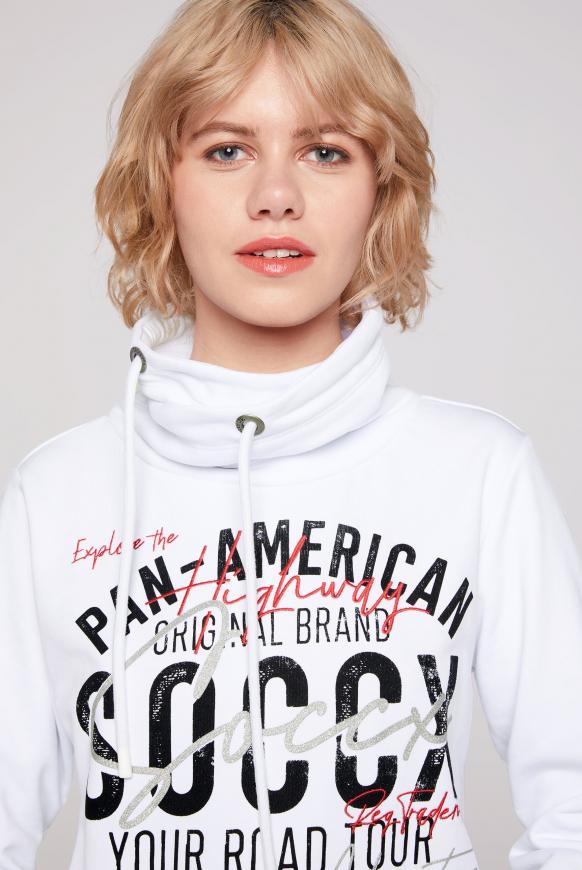 Sweatshirt mit hohem Kragen und Artwork
