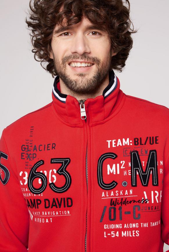 Sweatshirtjacke mit Label-Applikationen