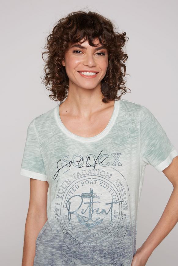 T-Shirt Dip Dye mit Glitter Print