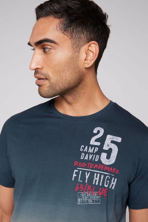 T-Shirt Dip Dye mit Logo Prints