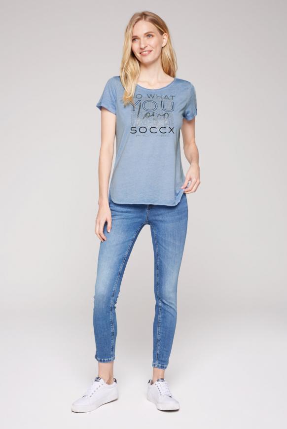 T-Shirt mit Ausbrenner-Effekten und Artwork