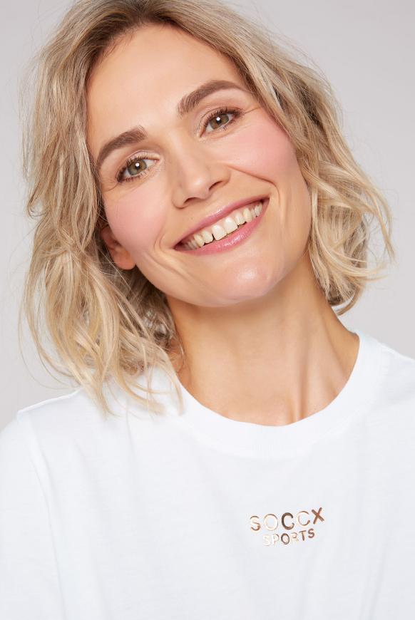 T-Shirt mit Knoten und Logo Print