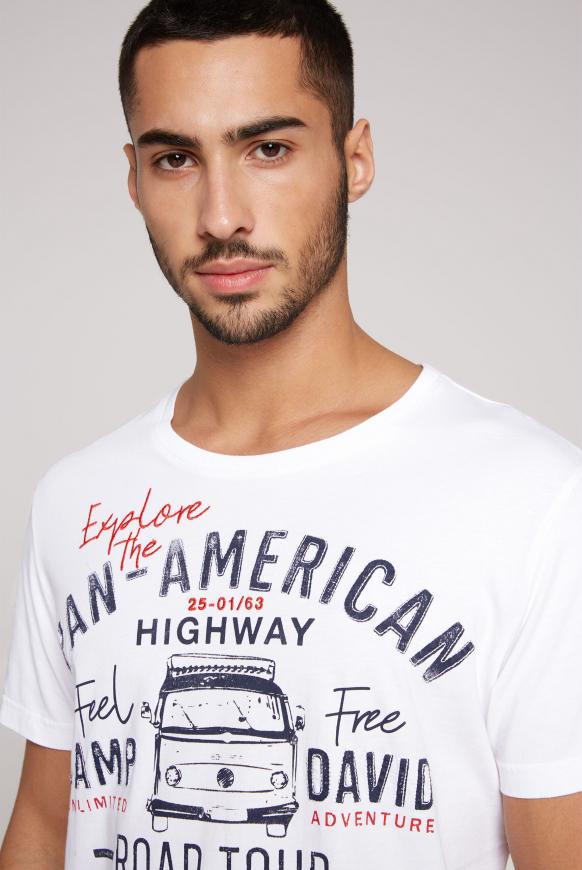 T-Shirt mit Label Prints und Stickereien