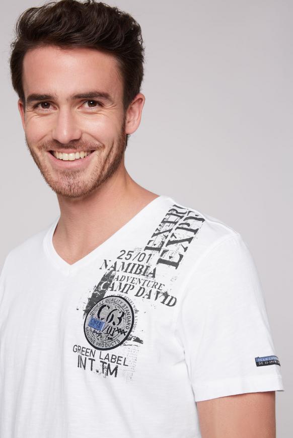 T-Shirt mit V-Neck und Artworks