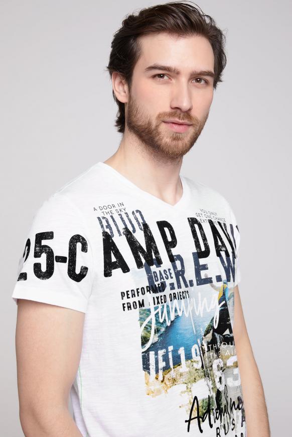 T-Shirt mit V-Neck und Photoprint