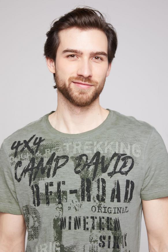 T-Shirt Oil Dyed mit Vintage Print