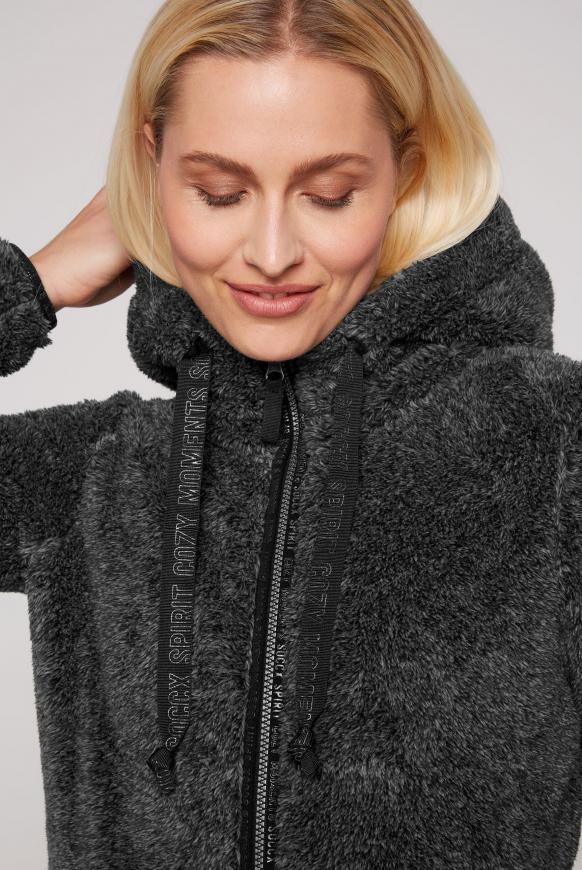 Teddyplüschjacke mit Kapuze