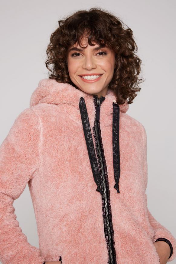 Teddyplüschjacke mit Kapuze