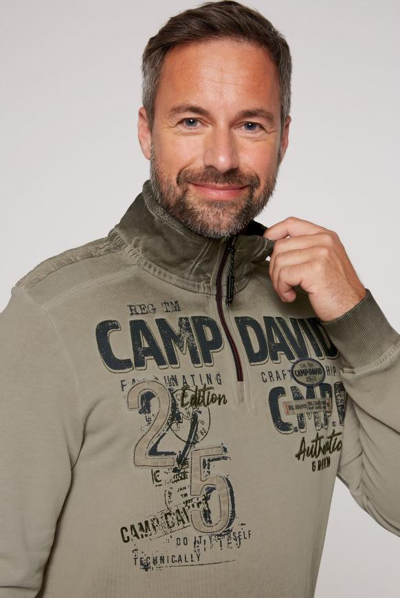 Troyer-Sweatshirt Oil Dyed mit Logo Design