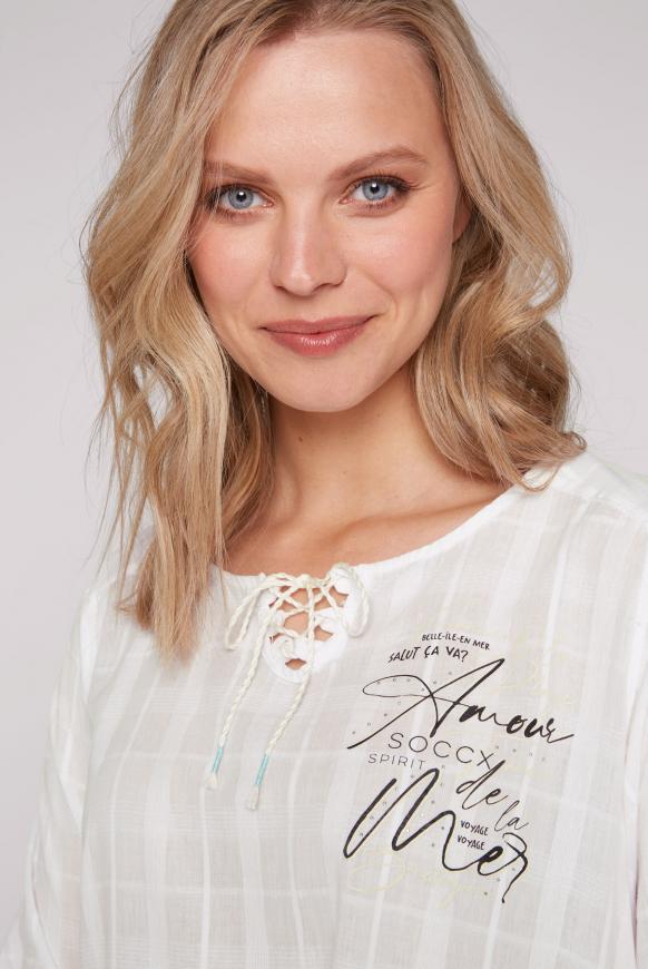 Tunika-Bluse mit Karowebmuster