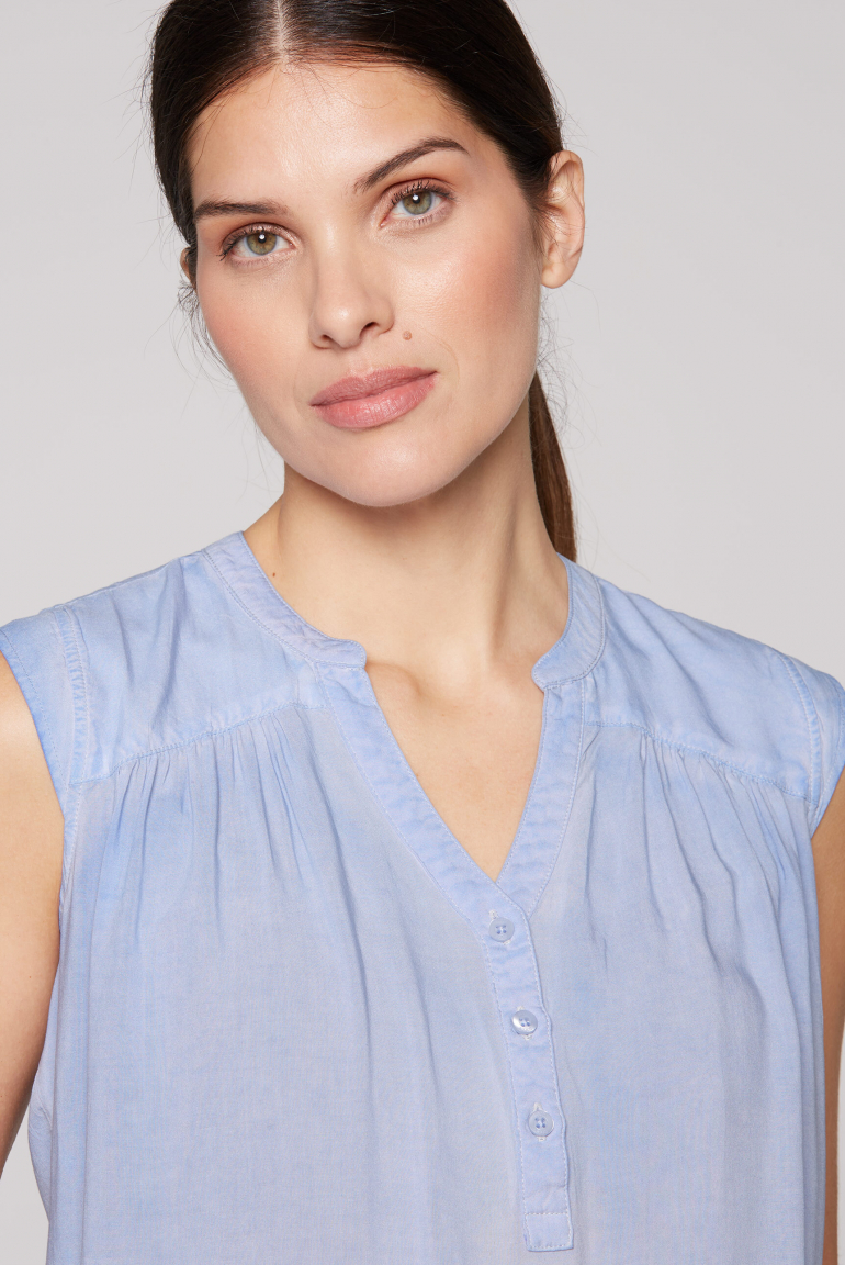 Ärmellose Bluse mit Rücken-Artwork