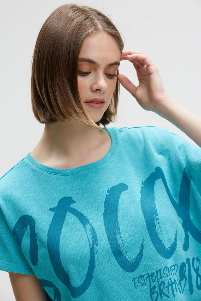 Ärmelloses Oversized Shirt mit Label Print