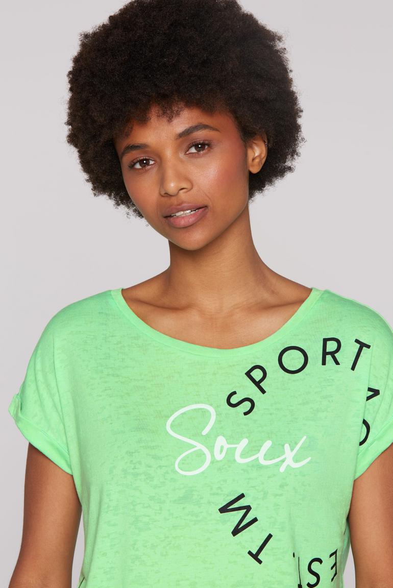 Ärmelloses Shirt mit Ausbrenner-Effekten