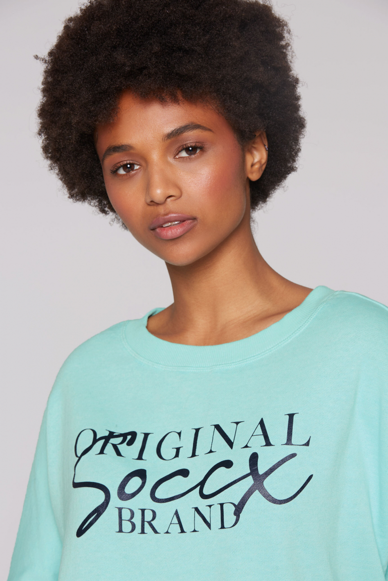 Basic Sweatshirt mit verkürzten Fledermausärmeln