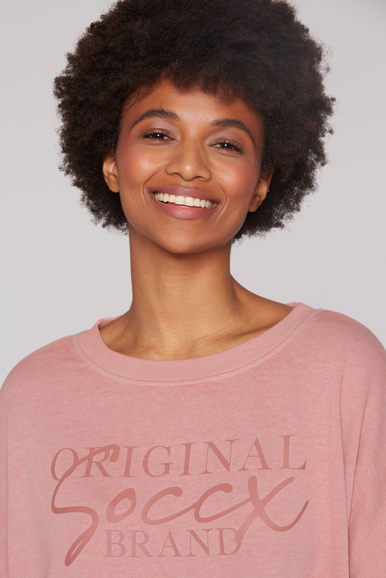 Basic Sweatshirt mit verkürzten Fledermausärmeln