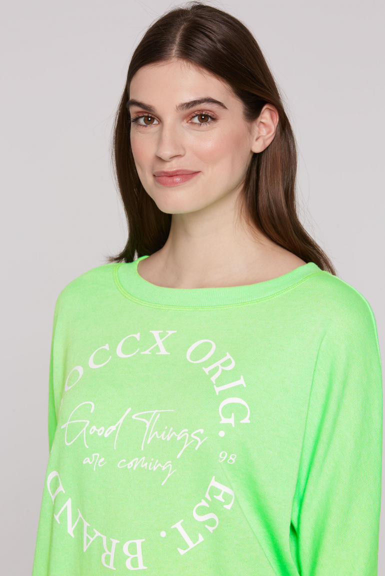 Basic Sweatshirt mit verkürzten Fledermausärmeln