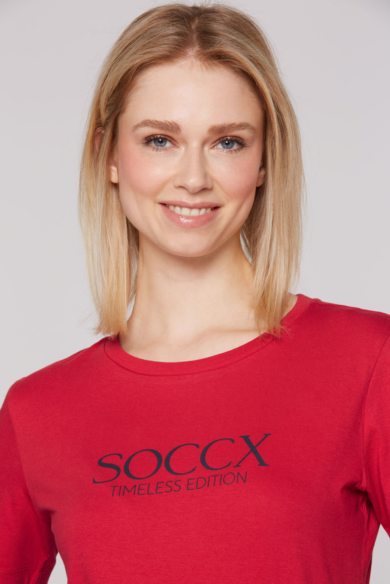 Basic T-Shirt mit Logo Print